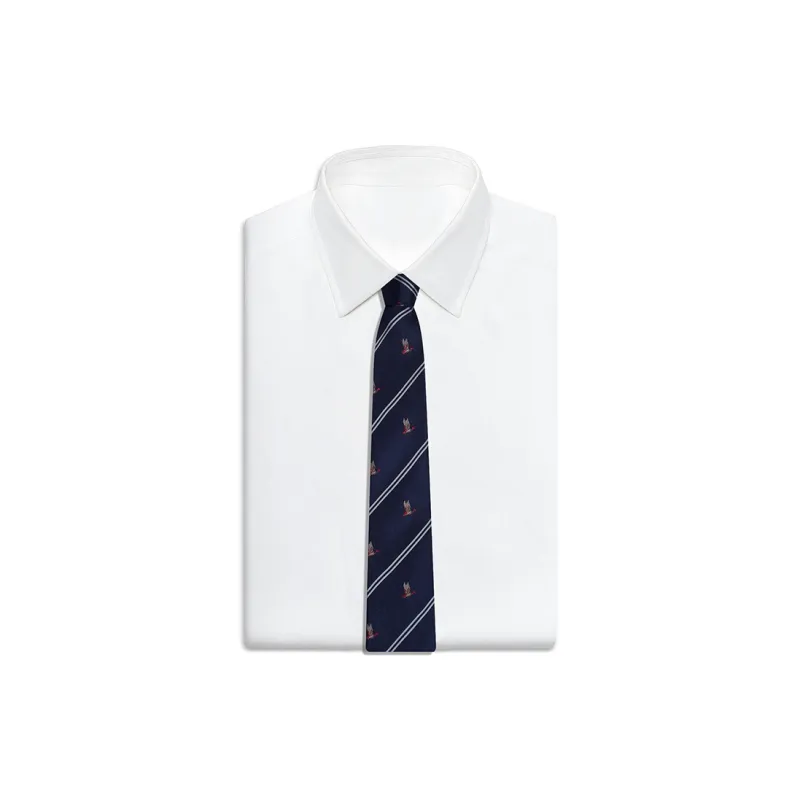 GIEVES CHARLES Mulberry Silk Embroidery Ties Men's-1