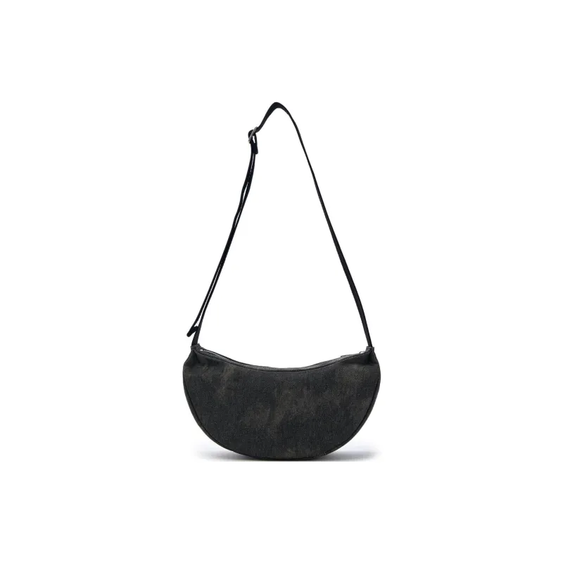 MLB Denim Shoulder Bag Unisex Charcoal Gray/Linen Sandy Brown-3