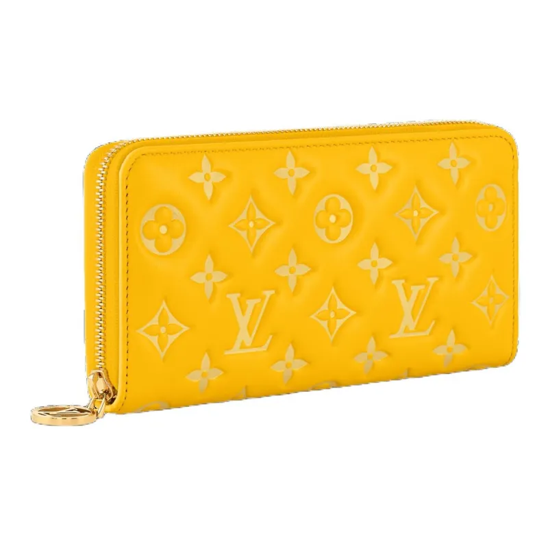 LOUIS VUITTON Zippy Sheepskin Wallet Women's Ginkgo Yellow-1