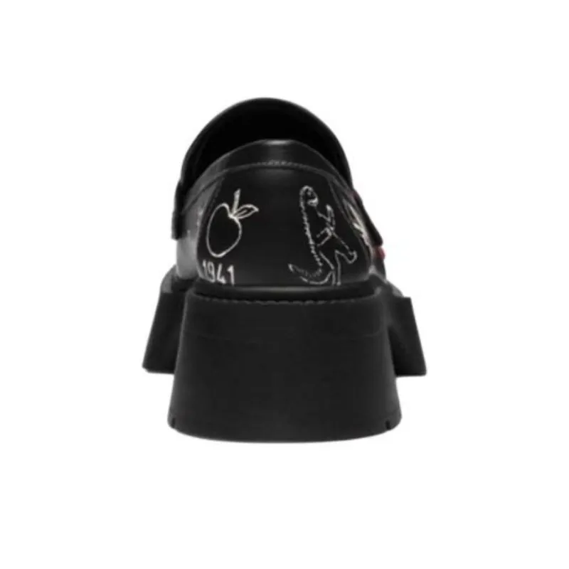 COACH Leah Chunky Heel High Heels 5.5cm Women's Black-3