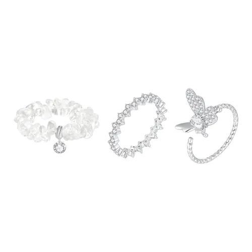 ZEGL White Gold Plated Copper Rings Women's