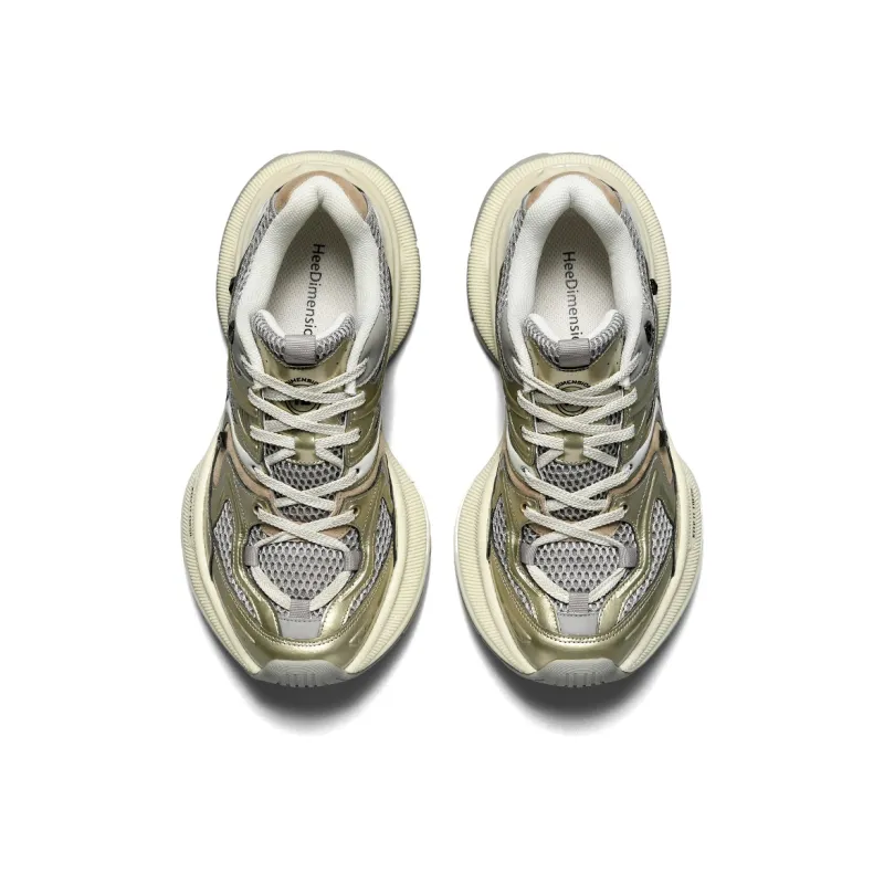 PONGFINITY Abrasion Resistant Low Top Chunky Sneakers Unisex Champagne-4