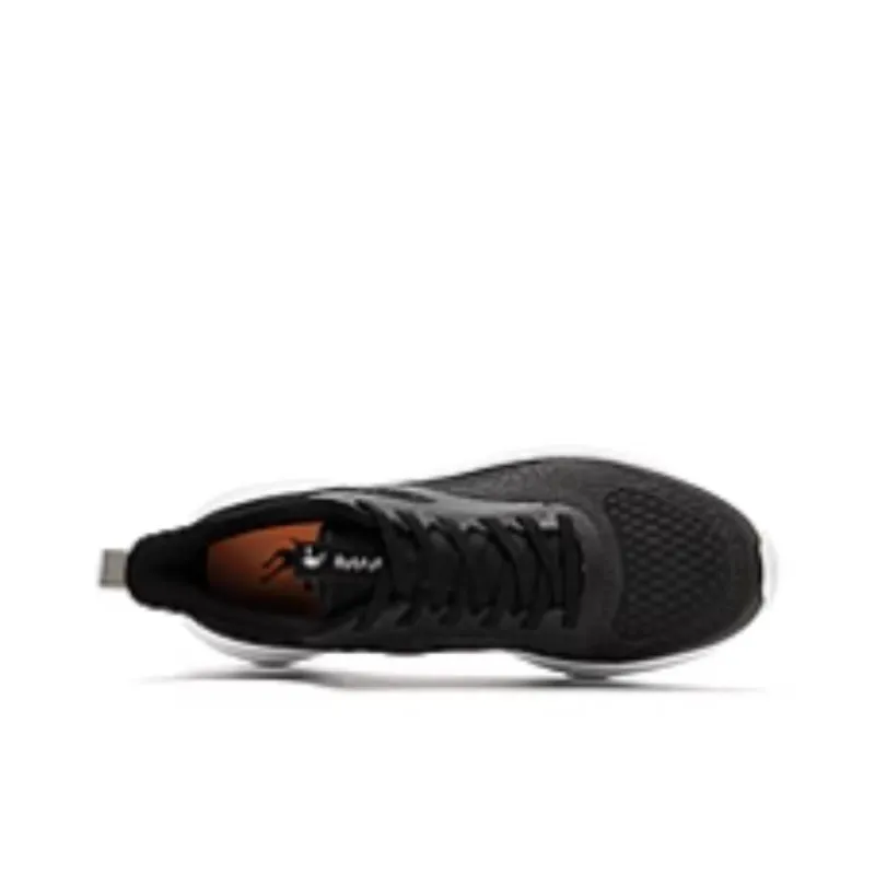 QIAODAN Cushioned Wear-Resistant Breathable Moisture-Wicking Low-Top Running Shoes Men's Black White-2