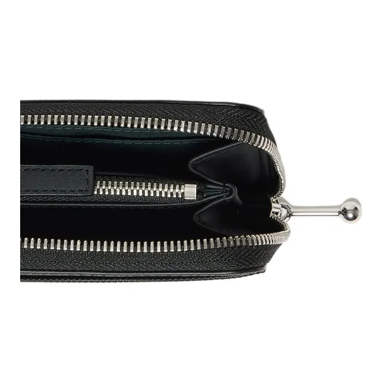 LACOSTE Synthetic Leather Wallet Trumpets Women's Black-3