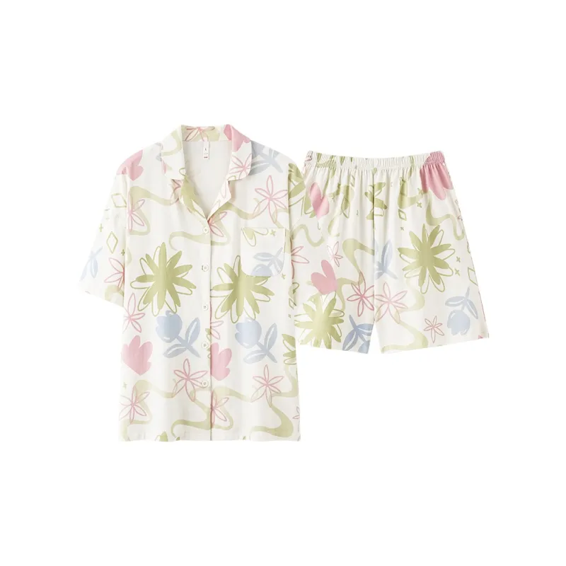 XIAFENYAN Pajama Set Women's Apricot-0