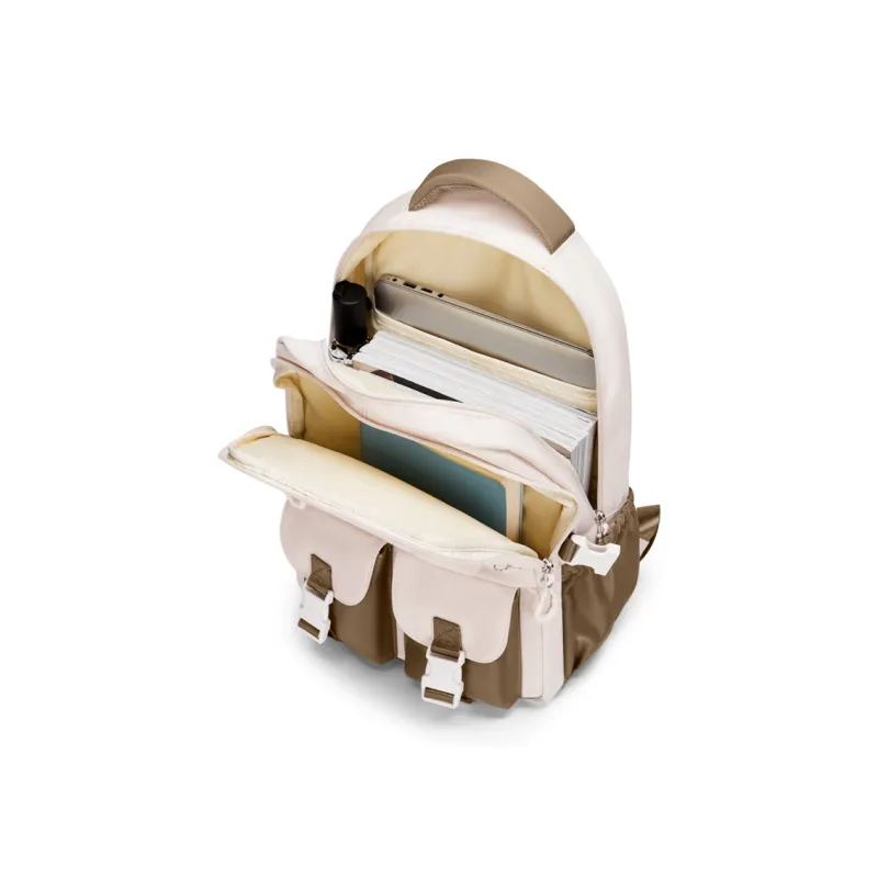 V.NINE Fabric Backpack Women's Milk Tea Apricot-5