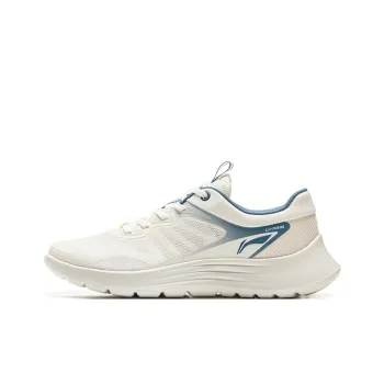 LiNing Cushioned Wear Resistant Breathable Low Top Casual Running Shoes Men's Mist White Evergreen