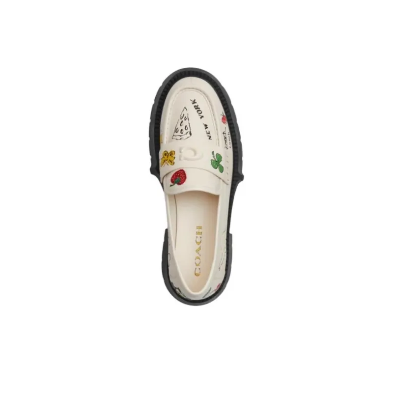 COACH Leah Sketch Casual Single Shoes 5.5cm Women's White-3