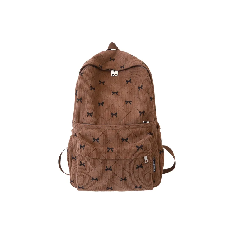 MOK Corduroy Backpack Women's White/Gray/Pink/Coffee-15