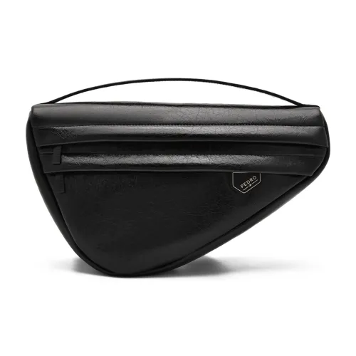 PEDRO PU Triangle Bag, Crossbody Bag, Shoulder Bag Small Size Men's Black/Olive Green