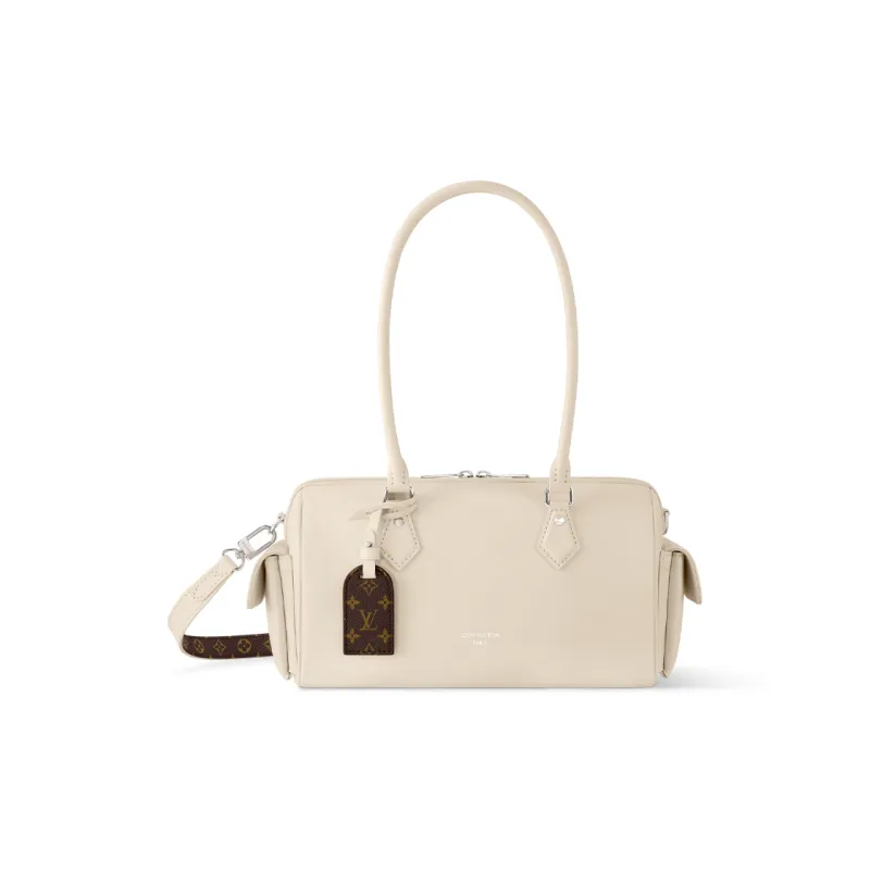 LOUIS VUITTON Speedy Shiny Sheepskin Shoulder Bag, Handbag Women's Vanilla-1