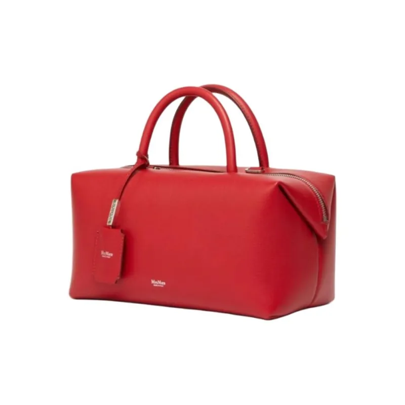 MaxMara Cow Leather Shoulder Bag, Crossbody Bag, Handbag Medium Size Women's Red-1