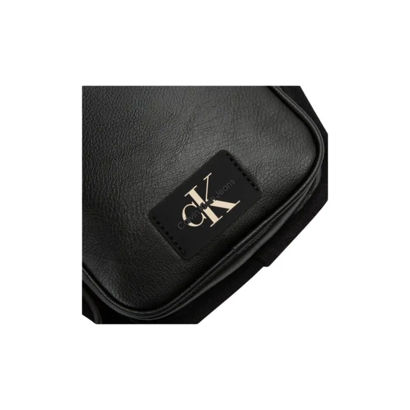 CALVIN KLEIN Synthetic Material Cell Phone Pouch, Crossbody Bag, Shoulder Bag Small Size Men's Space Black-5