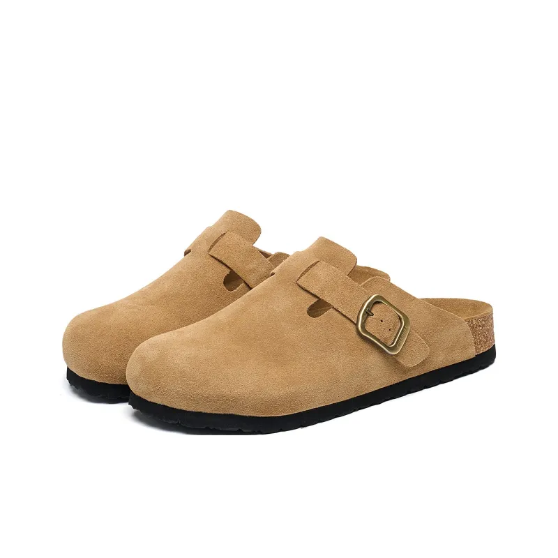 C°BANNER Cork Sole Wrap toe Slippers Unisex Yellow-1