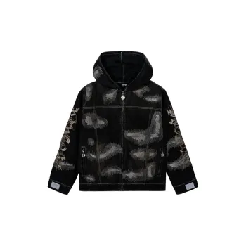 Revenge Death Note Collaboration Denim Jackets Unisex Dirty Black