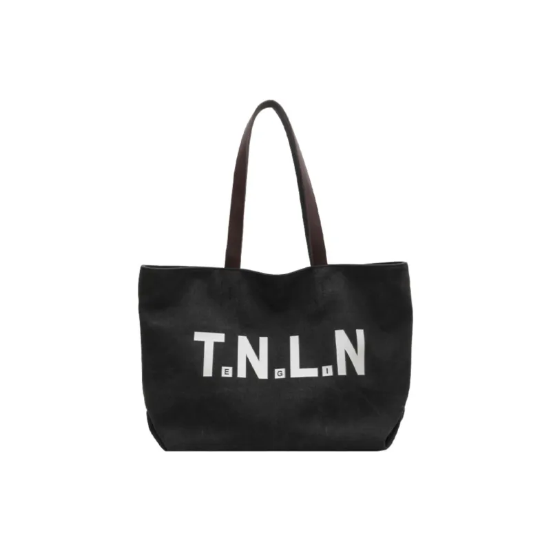 Tonlion Nylon Fabric Shoulder Bag Regular Unisex Black/Khaki-5