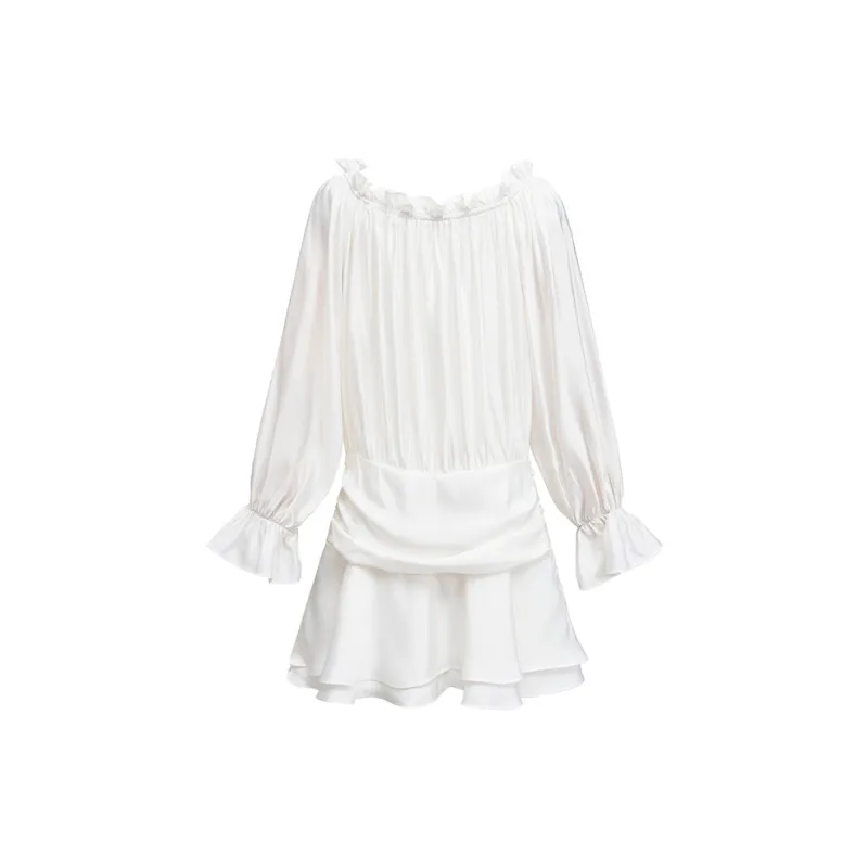 AURORA MUSE Long Sleeved Dress Women's White-1