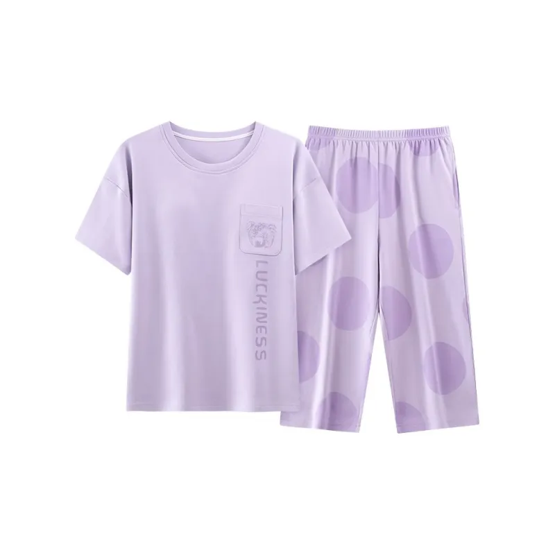 XISHE Pajama Set Women's Light Purple-0