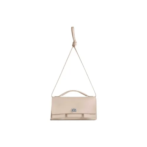 Balenciaga Bel Air Cow Leather Shoulder Bag Crossbody Bag Handbag Small Size Women's Almond
