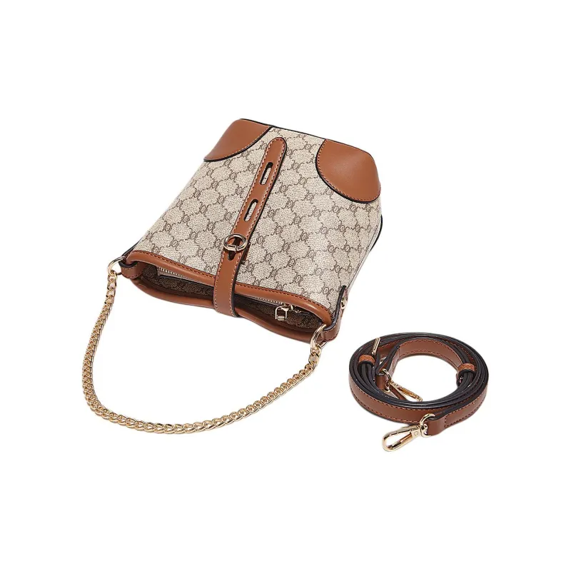 Old Man's Head Synthetic Leather Shoulder Bag Crossbody Bag Women's White/Coffee/Khaki-16