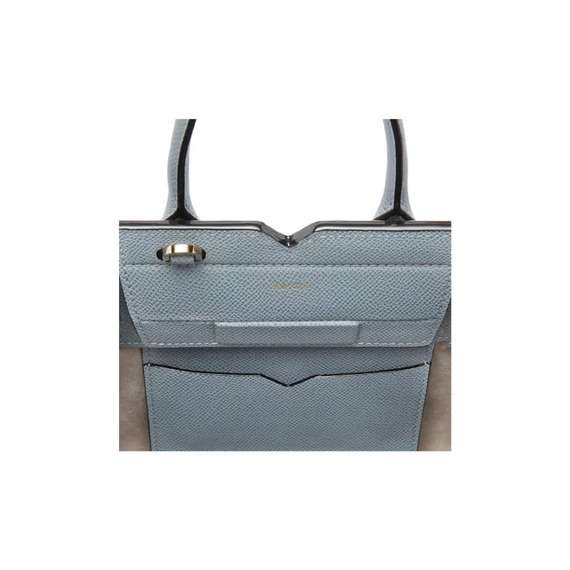 Valextra Cow Leather Shoulder Bag, Crossbody Bag, Handbag Micro Women's Niagara Blue-5