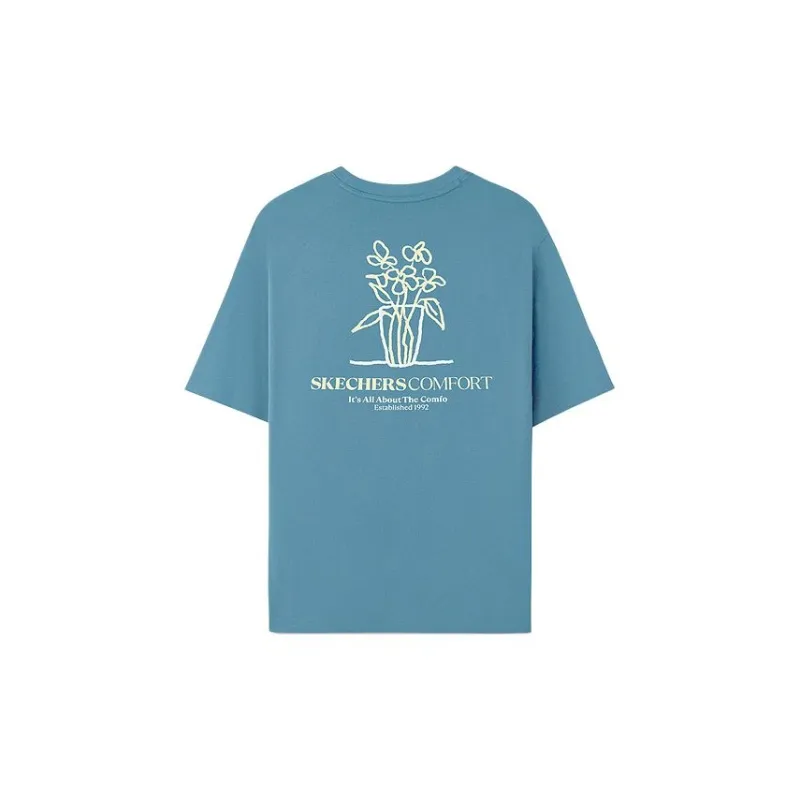 Skechers Sportlife SS25 T Shirt Unisex Adriatic Blue/030N-1