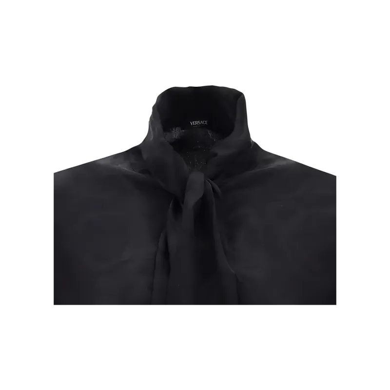 VERSACE Barocco-Jacquard Pussy-Bow Blouse-4
