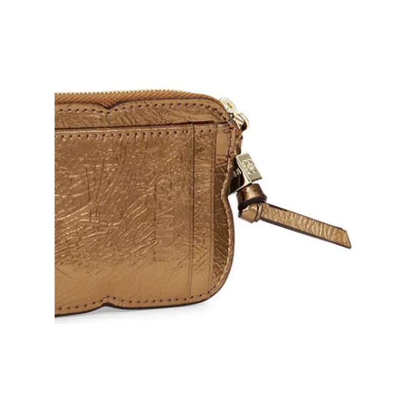 GANNI Bou Metallic-effect Zip-fastening Wallet-4