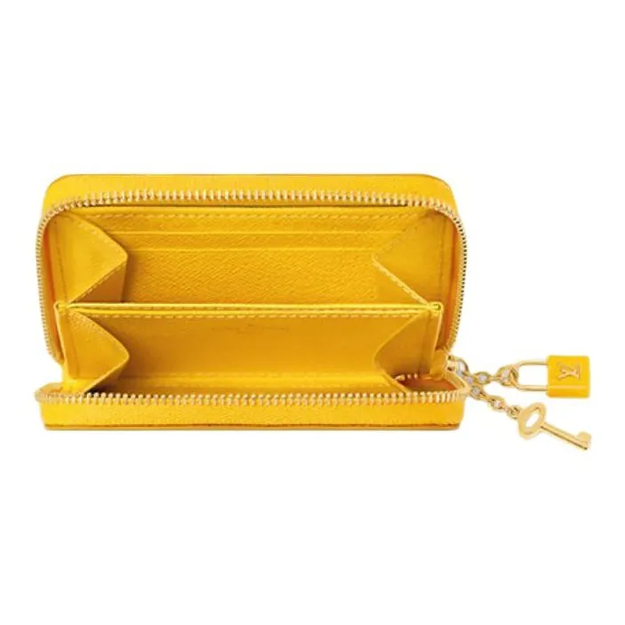 LOUIS VUITTON Zippy Cow Leather Coin Purse Women's Ginkgo Yellow-3