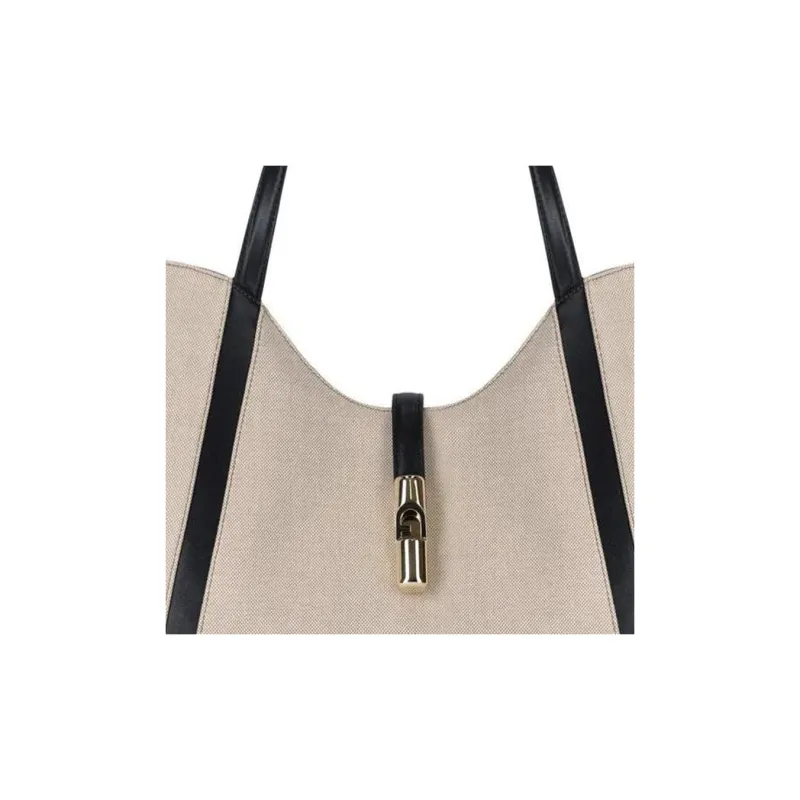 Furla Fabric Tote Bag Shopping Bag Handbag Regular Women's Light Brown-3