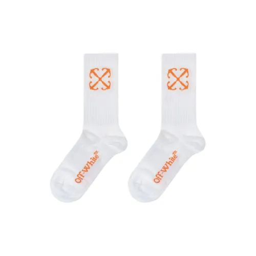 OFF WHITE Logo Intarsia Ribbed Sock