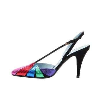 Valentino Foliefoliage Slim Heel High Heels 9cm Women's Black