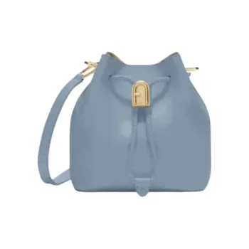 Furla Cow Leather Bucket Bags Shoulder Bags Mini Women's Sky Blue