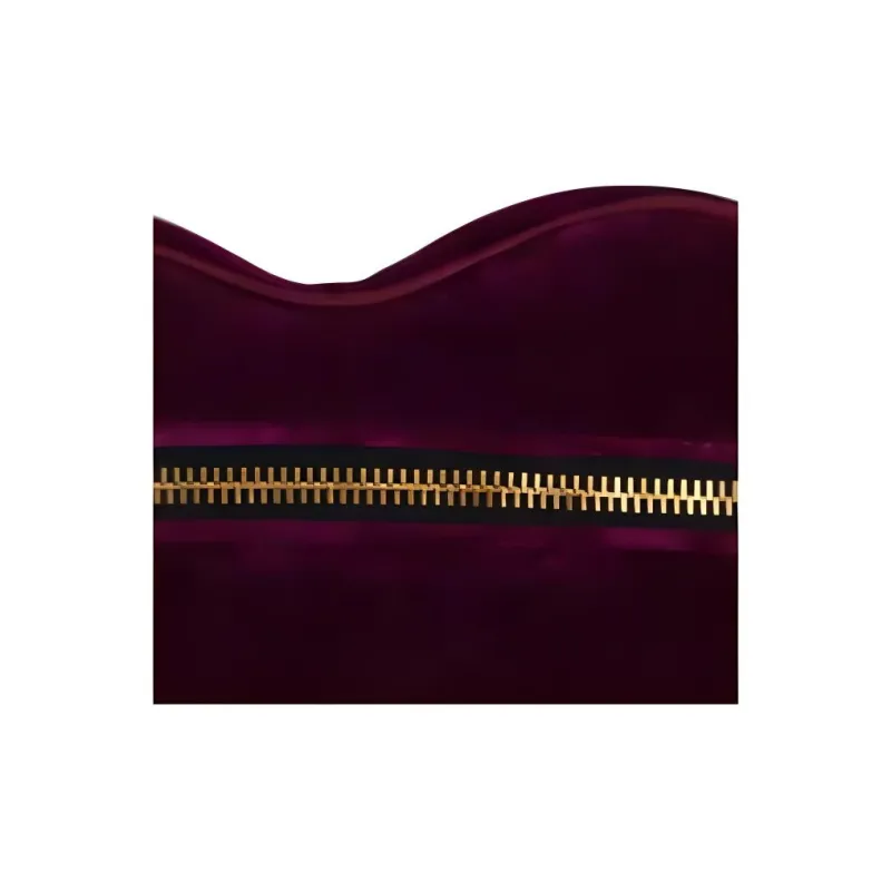 MOSCHINO Velvet Heart-Shaped Bag Clutch Women's Violet-3