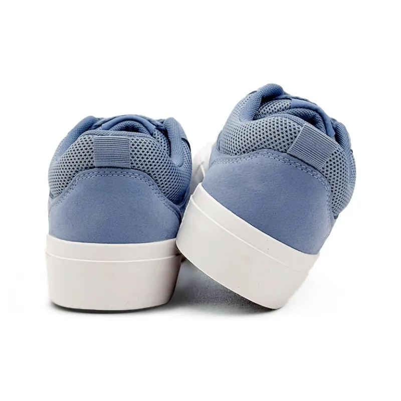 Mengsai Height Increasing Abrasion Resistant Lightweight Low Top Skateboard Shoes Unisex Sea Salt Haze Blue-3