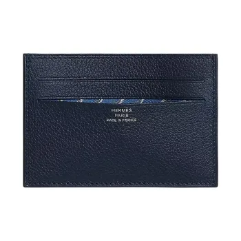 HERMES Citizen Twill Evercolor Calfskin Card Holder Women's New Ocean Blue & Zanzibar Blue