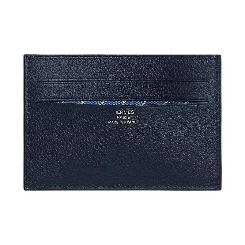 HERMES Citizen Twill Evercolor Calfskin Card Holder Women's New Ocean Blue & Zanzibar Blue-0