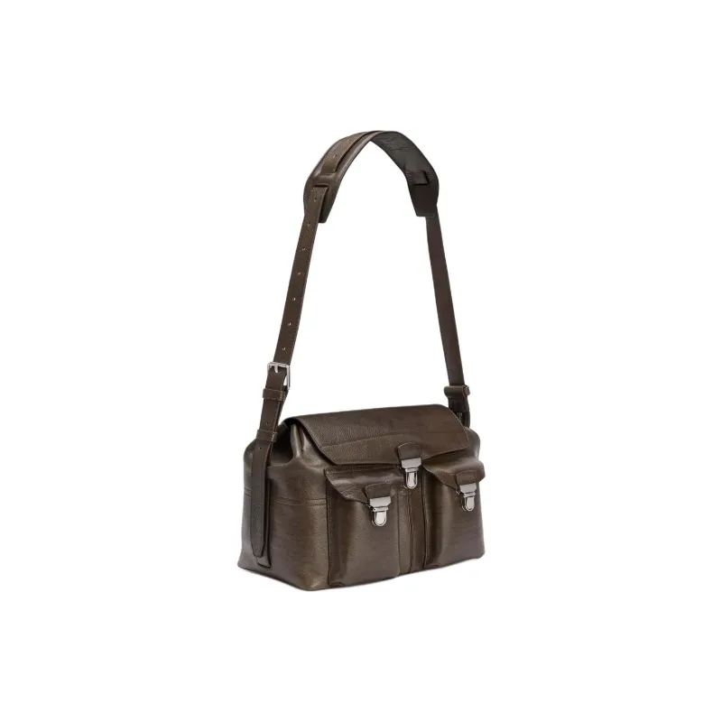 Lemaire Cow Leather Handbag, Shoulder Bag Medium Size Women's Khaki Brown-1