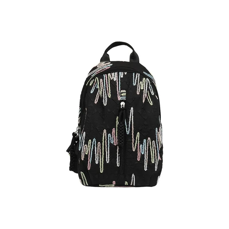 Jade En Plus Nylon Sling Bag Unisex Dazzle Black/Fringe White-1