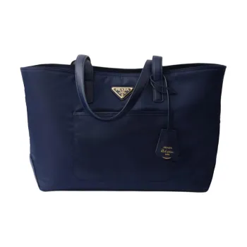 PRADA Re-Edition Fabric Tote Bag Shopping Bag Handbag Medium Size Women's Sea Blue