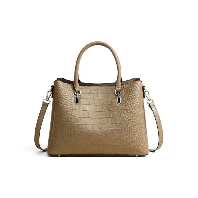 COMELY Cow Leather Handbag Shoulder Bag Crossbody Bag Regular Women's Black/Khaki-7