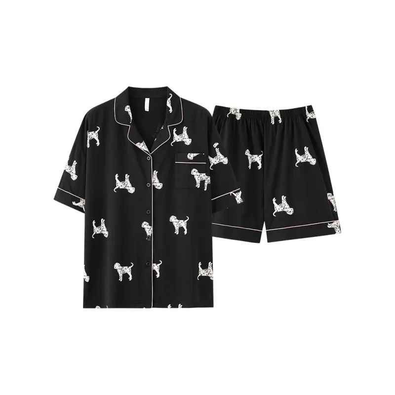 XIAFENYAN Pajama Set Women's Black-0
