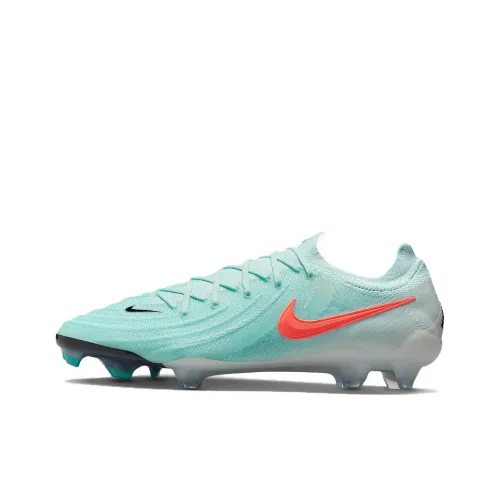 Nike Phantom GX 2 Elite FG Rubber Long Studs Anti Slip Wear Resistant Soccer Shoes Unisex Blue