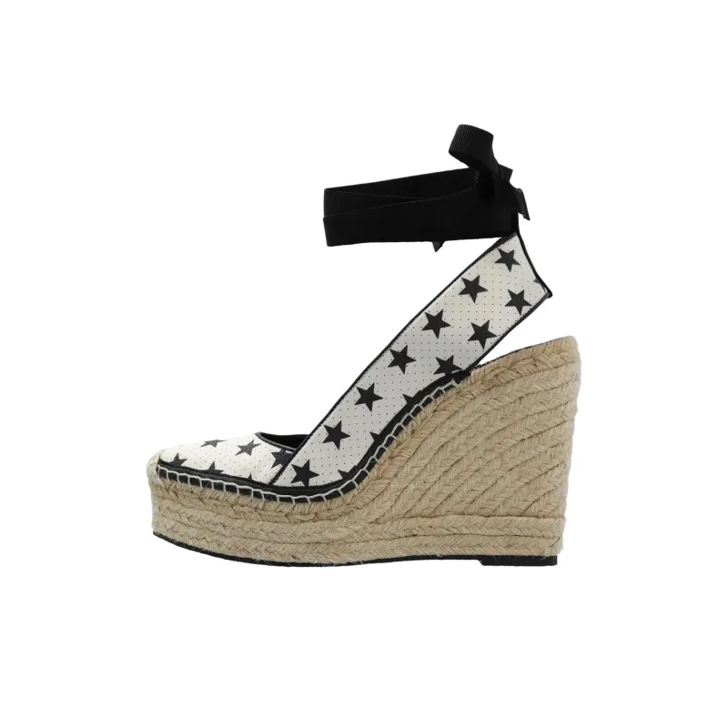BALMAIN Ale Wedge Heel High Heels 11.5cm Women's White-0