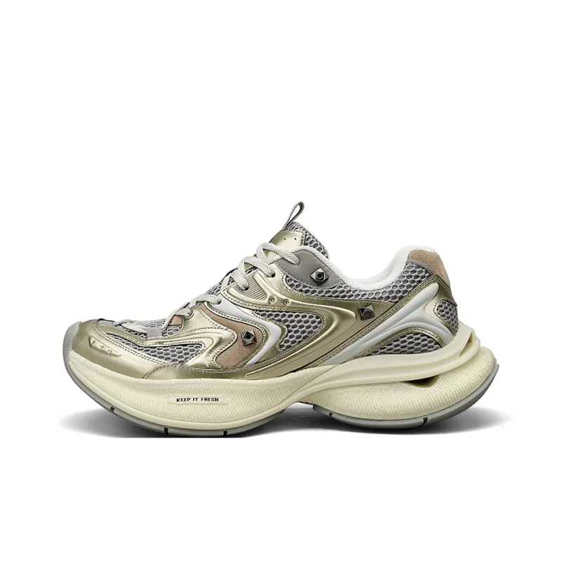PONGFINITY Abrasion Resistant Low Top Chunky Sneakers Unisex Champagne-0