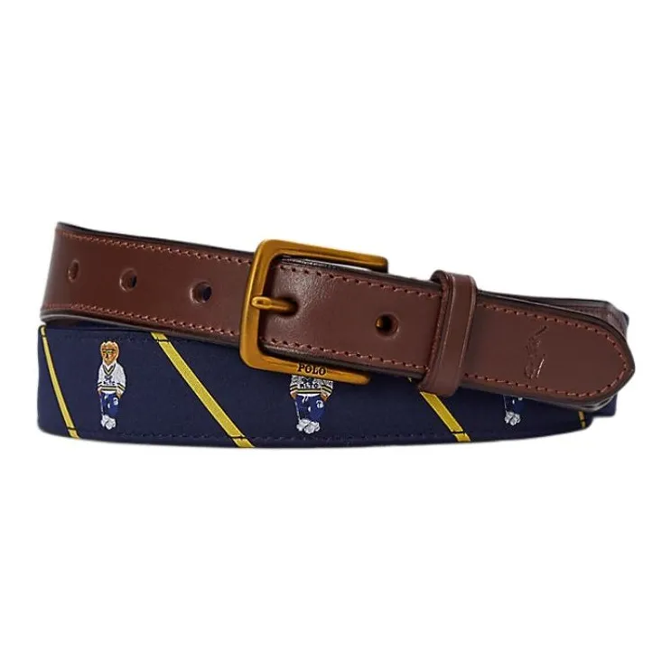 Polo Ralph Lauren Leather Leather Belts Men's Marine Width: 2.5CM-0