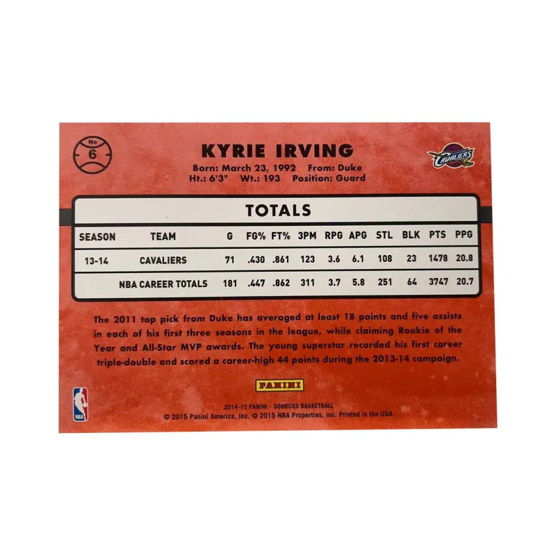 PANINI 2014 15 Knight Kyrie Irving 'Ode To The Sage ' An Old Card From The Knight Era. Sports Cards 1 Pc-1