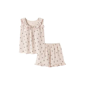 Xiang Ning Pai Pajama Set Women's Light Khaki