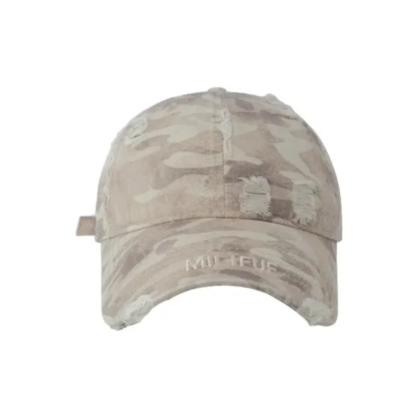FREE RABBITⅡ Korean Style Vintage Washable Ripped Soft Top For A Smaller Face Baseball Caps Unisex-2