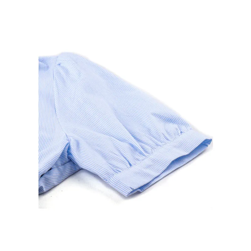 NAWAIN Short Sleeved Dresses Women's Blue Black-3